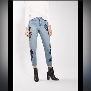 TopShop Straight Leg Jeans with Embroidery
